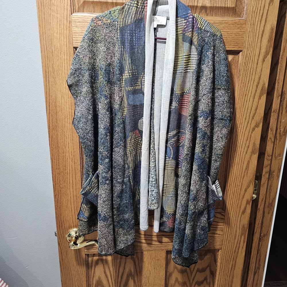 Multicolor Open Front Cardigan